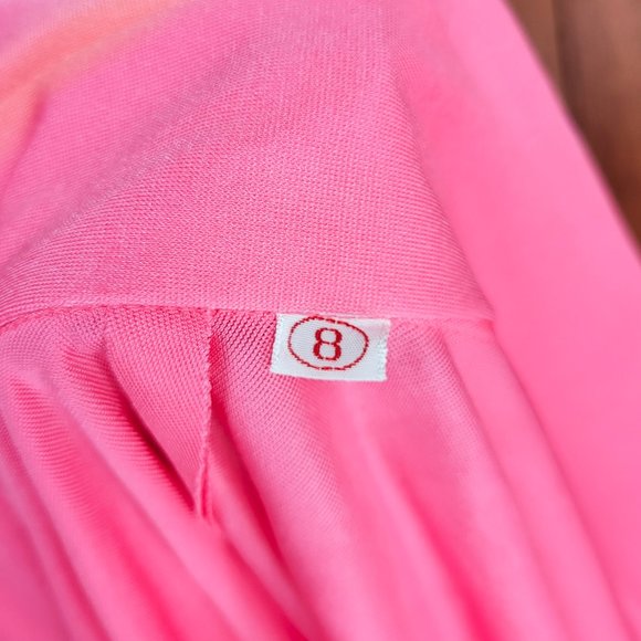 Vintage 1970s Pink Ruffled Tuxedo Blouse - Picture 6 of 10